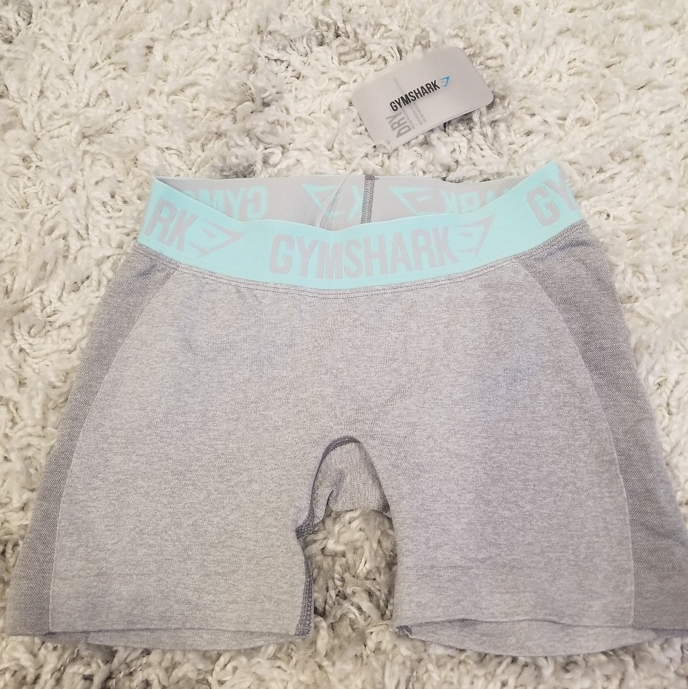 GymShark Flex Shorts Grey Marl/Turquoise